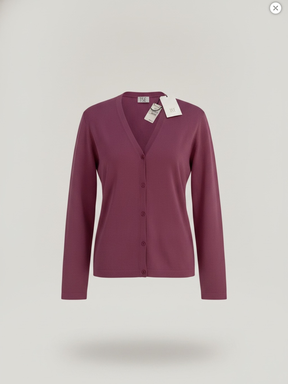 TSE V-Neck Button Cardigan - Plum